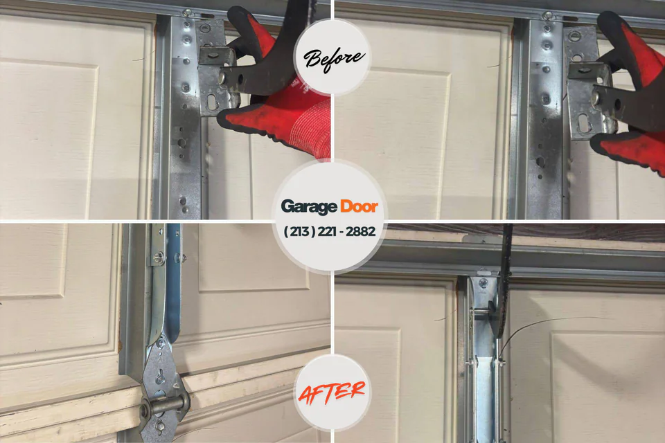 Before and after: garage door repair Kinsey, AL